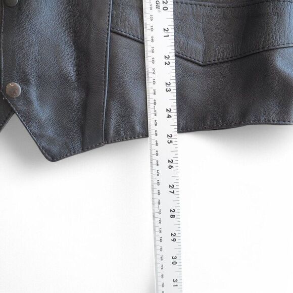 Jamin Leather Patch Pin Skull Cross Motorcycle Riding Vest Black Men's XXXL - Picture 6 of 13